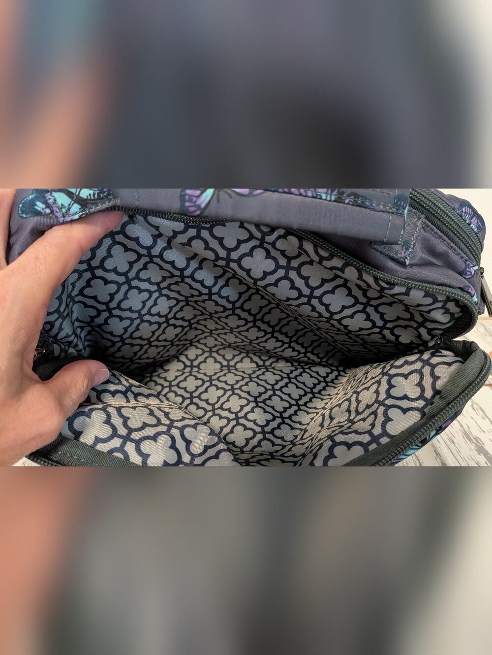 Lug Navigator Crossbody Handbag Navy Butterfly - Picture 7 of 9